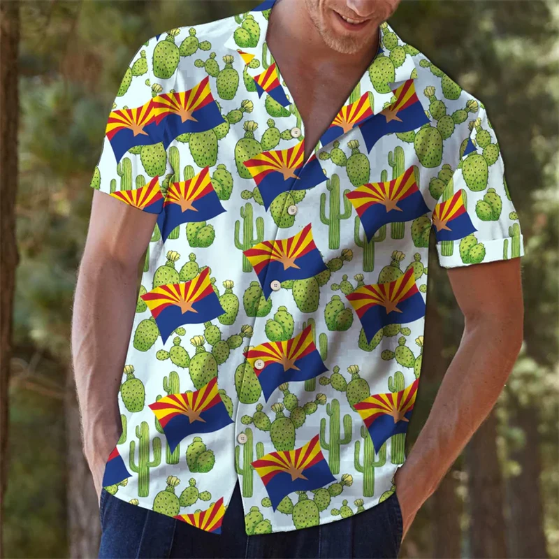 Fashion Cactus Pattern Hawaiian Shirts For Men Summer Casual Holiday Vacation 3D Printed Shirt Loose Breathable Lapel Blouses
Fashion Cactus Pattern Hawaiian Shirts For Men Summer Casual Holiday Vacation 3D Printed Shirt Loose Breathable Lapel Blouses