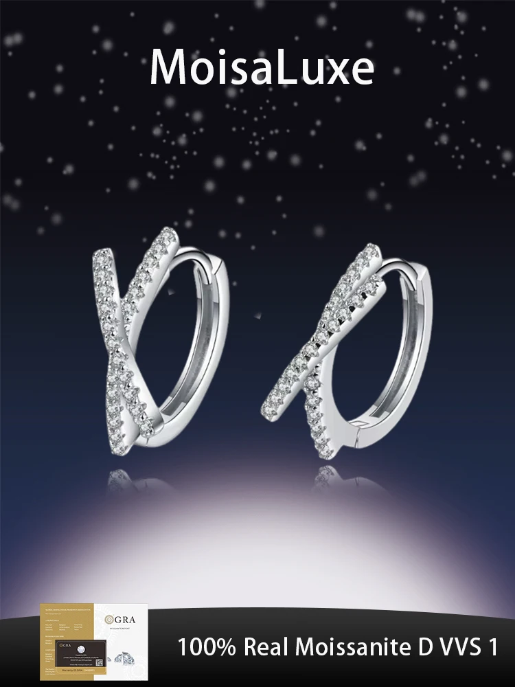 MoisaLuxe Official Store GRA Moissanite Plata Sterling Silver 925Earrings for Jewelry Women Hoops Piercing Cross Round Earrings
MoisaLuxe Official Store GRA Moissanite Plata Sterling Silver 925Earrings for Jewelry Women Hoops Piercing Cross Round Earrings