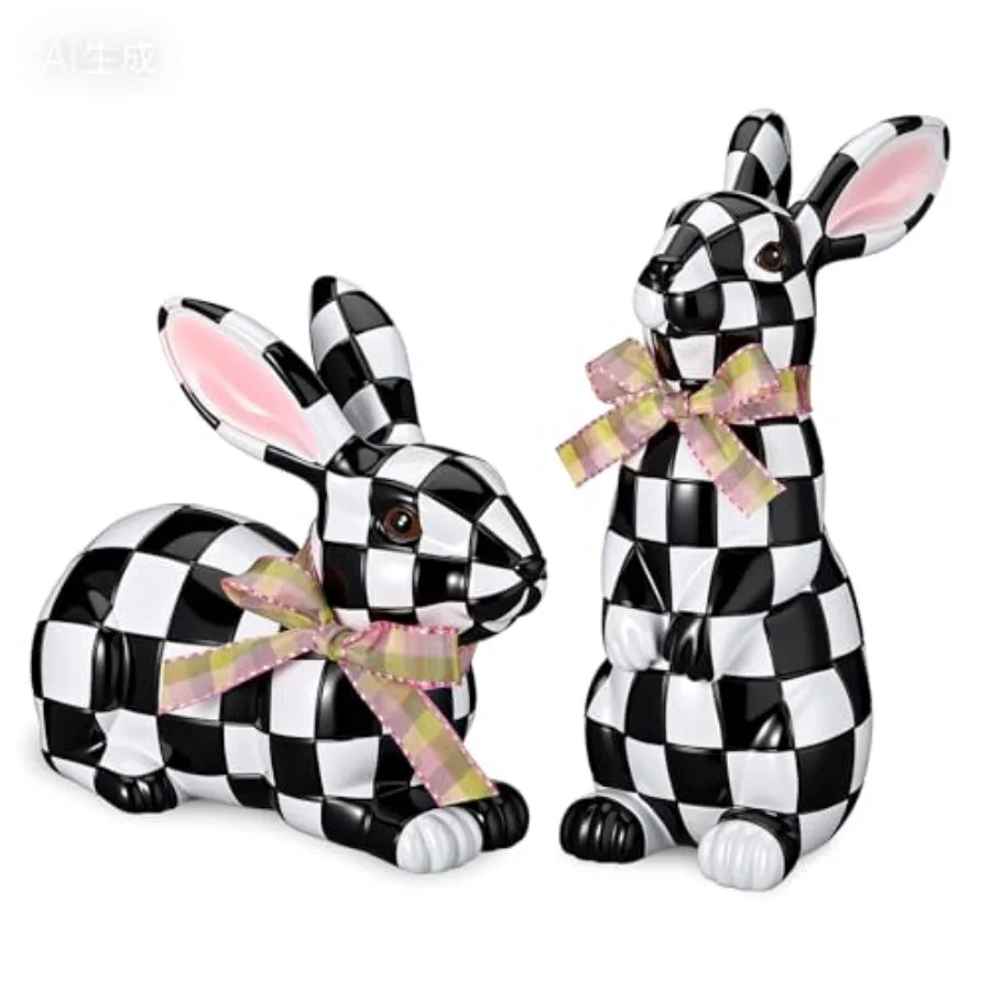 2 Pcs Easter Black and White Bunny Decor with Check Plaid Pattern for Spring Home Table Centerpiece Living Room Decorations
2 Pcs Easter Black and White Bunny Decor with Check Plaid Pattern for Spring Home Table Centerpiece Living Room Decorations