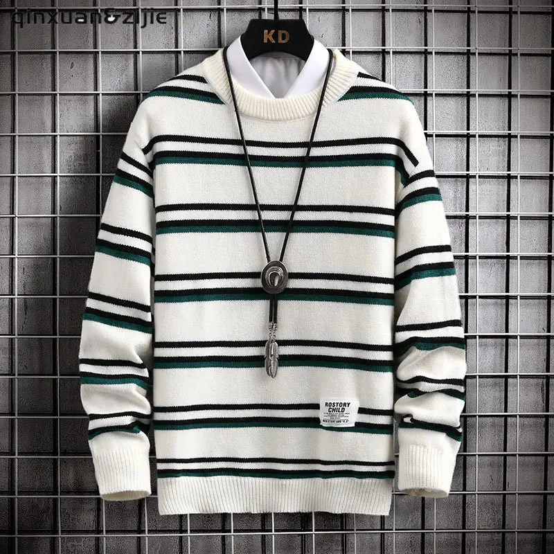 Knitted Sweater Men Cartoon Striped Print Pullover Harajuku Casual O-neck Oversize Top Streetwear Unisex Fall Fashion Tops
Knitted Sweater Men Cartoon Striped Print Pullover Harajuku Casual O-neck Oversize Top Streetwear Unisex Fall Fashion Tops