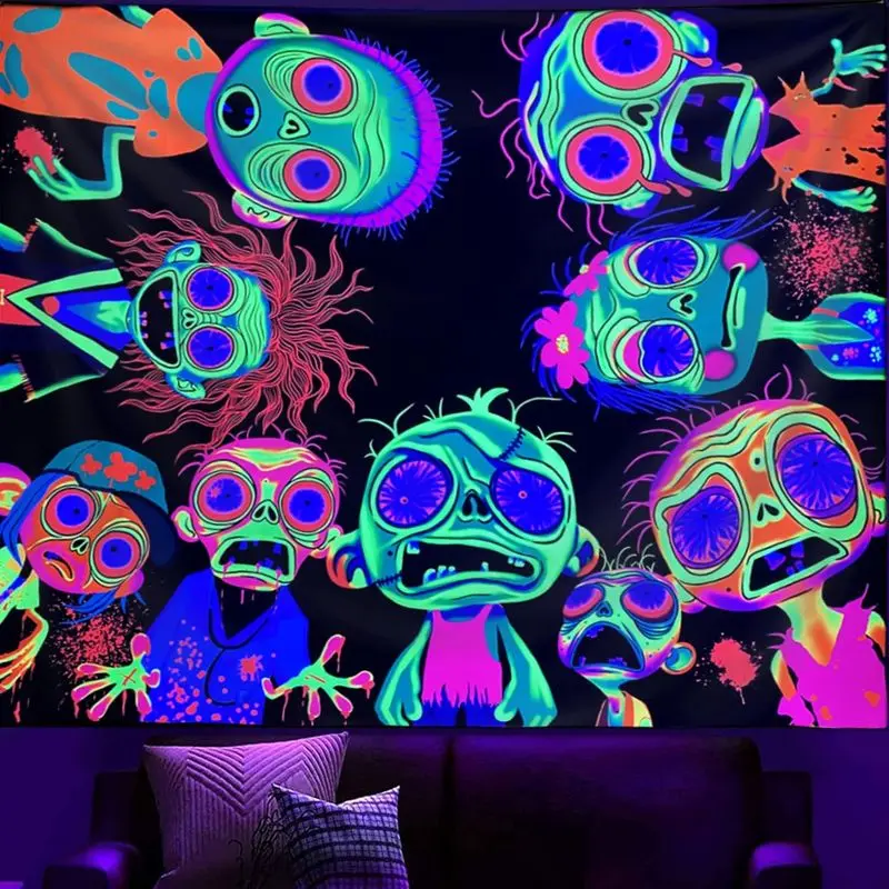 VIKAMA Neon Zombie Figure Wall Hanging UV Fluorescent Print Polyester Tapestry Halloween Bedroom Wall Decor
VIKAMA Neon Zombie Figure Wall Hanging UV Fluorescent Print Polyester Tapestry Halloween Bedroom Wall Decor
