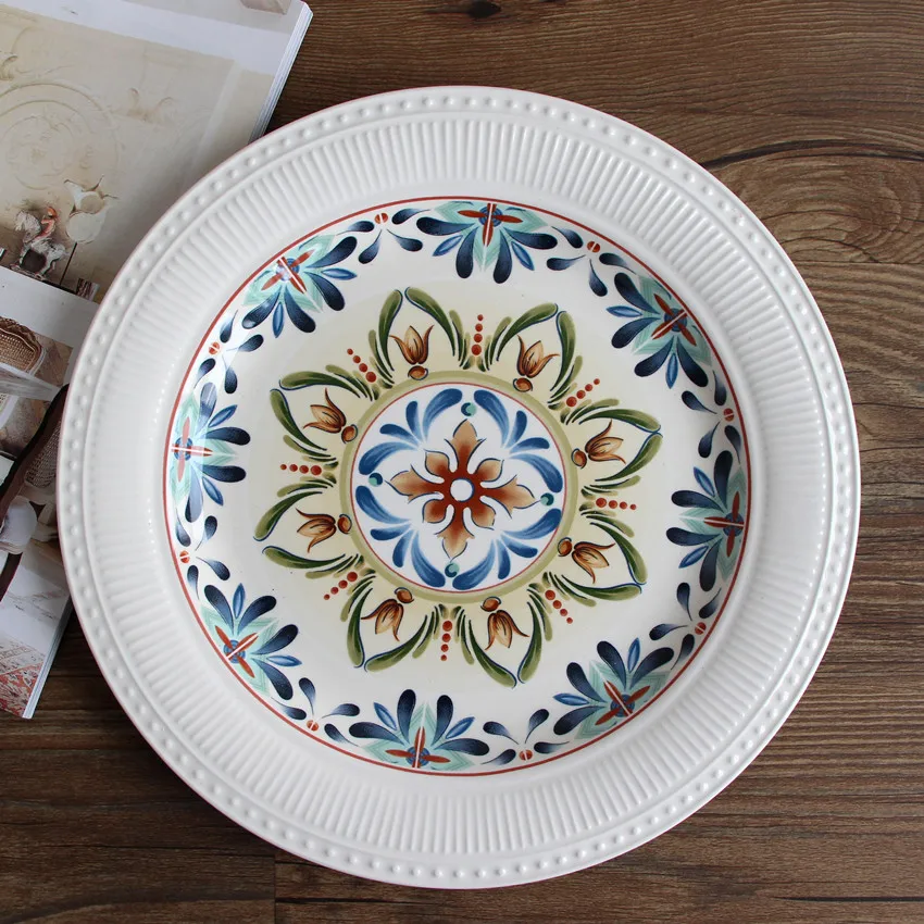 Shallow Plates Ceramic Bohemian Tableware Bread Plate Dumpling Plate Underglaze Color Classic Exquisite Flower Dish
Shallow Plates Ceramic Bohemian Tableware Bread Plate Dumpling Plate Underglaze Color Classic Exquisite Flower Dish