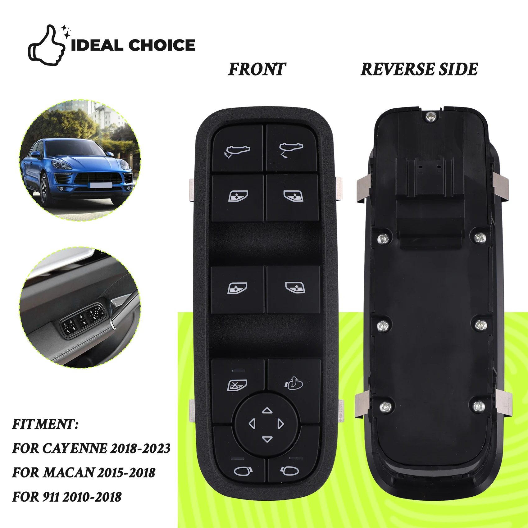 Передний левый переключатель стеклоподъемника автомобиля 971959858J для Cayenne Macan 911 2010-2023 971959858 
Передний левый переключатель стеклоподъемника автомобиля 971959858J для Cayenne Macan 911 2010-2023 971959858