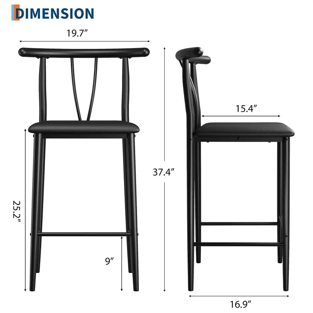 25.2 Bar Stools Set of 4 with Wide PU Upholstered Seat, Counter Height Bar Stools Set with Footrest amp Curved Back, Metal Bars
25.2 Bar Stools Set of 4 with Wide PU Upholstered Seat, Counter Height Bar Stools Set with Footrest amp Curved Back, Metal Bars
