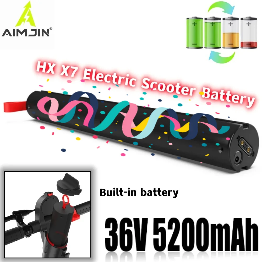36V 5200mAh 5.2Ah Li-ion Battery for HX-X7 Electric Scooter, Large Capacity Long Endurance Replacement
36V 5200mAh 5.2Ah Li-ion Battery for HX-X7 Electric Scooter, Large Capacity Long Endurance Replacement