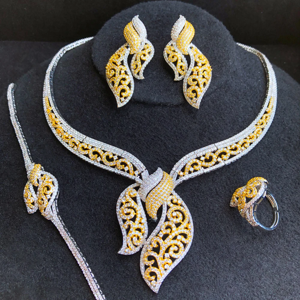 GODKI Indian Luxury 4PCS Hollow Bowknots African Jewelry Sets For Women Wedding Cubic Zirconia Dubai Bridal SetS Costum Jewelry
GODKI Indian Luxury 4PCS Hollow Bowknots African Jewelry Sets For Women Wedding Cubic Zirconia Dubai Bridal SetS Costum Jewelry