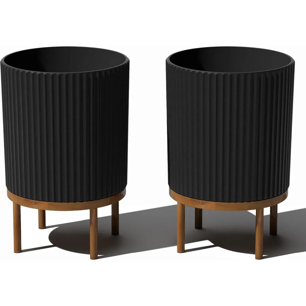 Veradek Demi Series Round Planter w/Stand for Porch/Patio | Durable Plastic-Stone Composite & Wooden Stand | Modern Décor for Ta
Veradek Demi Series Round Planter w/Stand for Porch/Patio | Durable Plastic-Stone Composite & Wooden Stand | Modern Décor for Ta