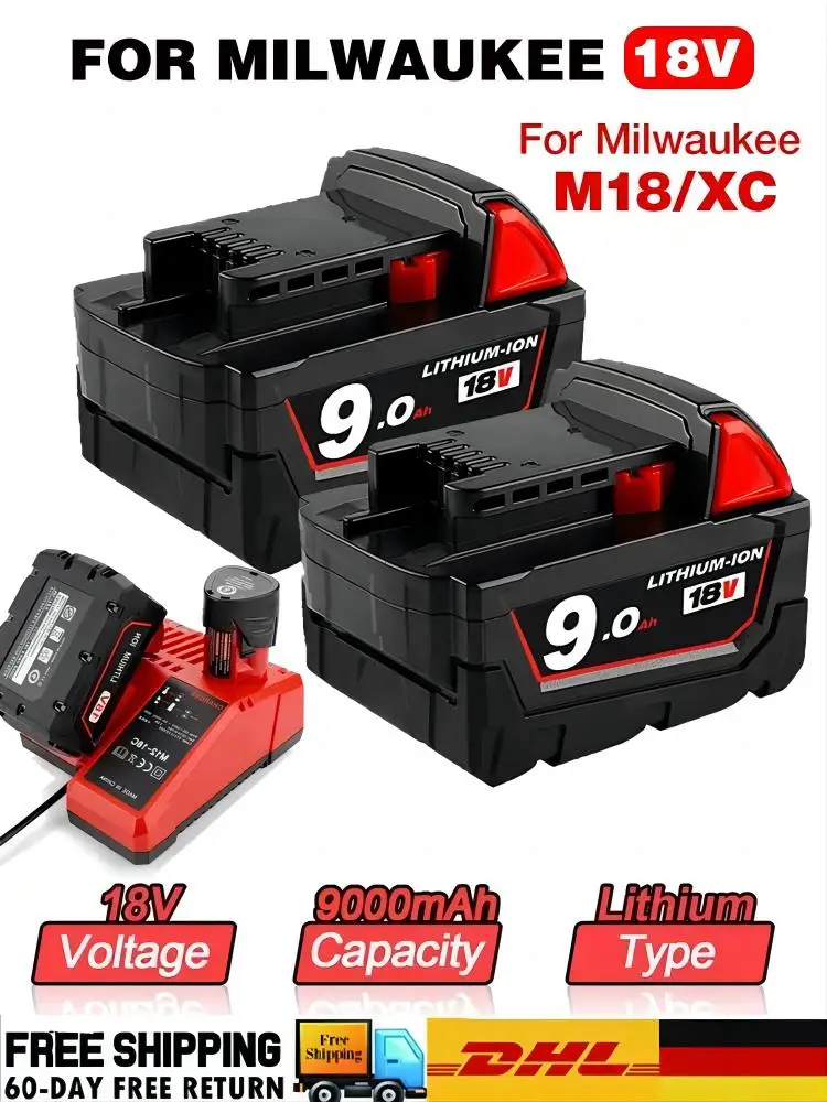 For Milwaukee M18 Batteries 21700 High Output Rechargeable Lithium ION 18V Battery
For Milwaukee M18 Batteries 21700 High Output Rechargeable Lithium ION 18V Battery