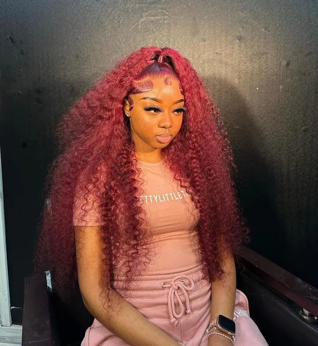 13x4 13x6 99j Burgundy Deep wave HD Transparent Lace For Women Pre Plucked Frontal Lace Wig
13x4 13x6 99j Burgundy Deep wave HD Transparent Lace For Women Pre Plucked Frontal Lace Wig