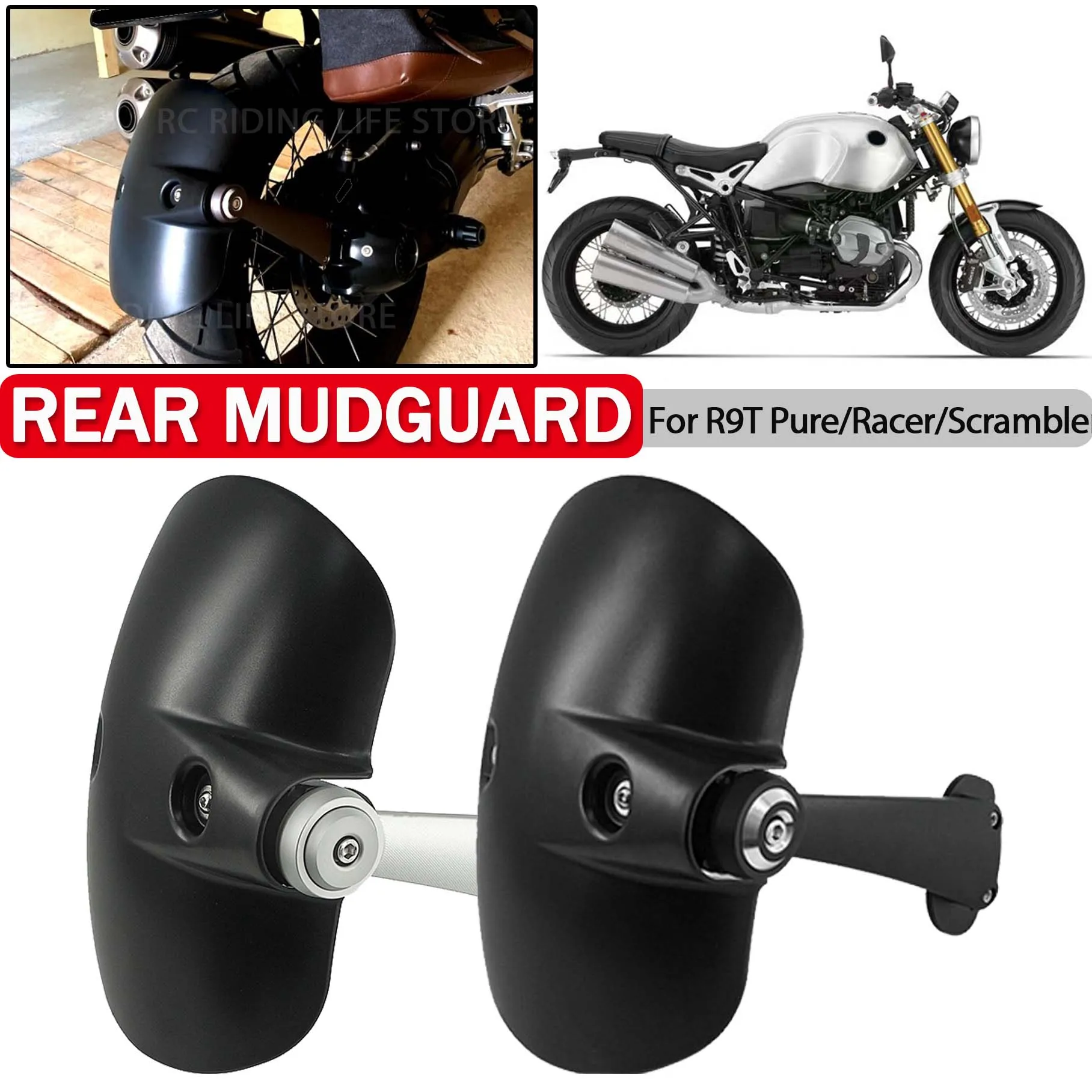 For BMW R9T R9 RnineT R nine T 9T Pure Racer Scrambler Urban G/S Motorcycle Rear Mudguard Fender Tire Hugger Wheel Splash Guard
For BMW R9T R9 RnineT R nine T 9T Pure Racer Scrambler Urban G/S Motorcycle Rear Mudguard Fender Tire Hugger Wheel Splash Guard