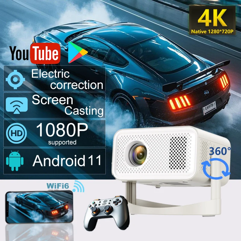 Mini Projector, Android 11 5G WiFi Bluetooth 5.0, 720P HD 120ANSI Portable Movie Projector, Compatible with Smartphone/USB, Home
Mini Projector, Android 11 5G WiFi Bluetooth 5.0, 720P HD 120ANSI Portable Movie Projector, Compatible with Smartphone/USB, Home