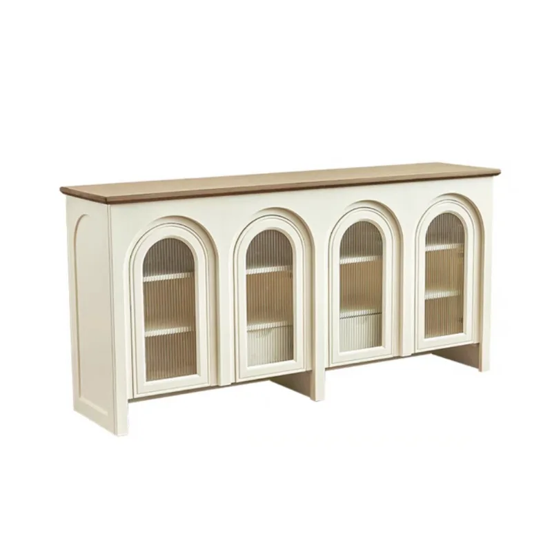 French retro solid wood dining side villa cream style simple arch against the wall locker American light luxury secret cabinet
French retro solid wood dining side villa cream style simple arch against the wall locker American light luxury secret cabinet