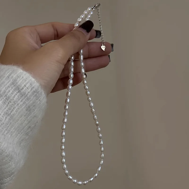 AAAA Quality 4-5mm Rice Shape Freshwater Pearl Necklaces 38cm+5cm 925 Sterling Silver Collarbone Necklaces Jewelry Gift 2026 New
AAAA Quality 4-5mm Rice Shape Freshwater Pearl Necklaces 38cm+5cm 925 Sterling Silver Collarbone Necklaces Jewelry Gift 2026 New