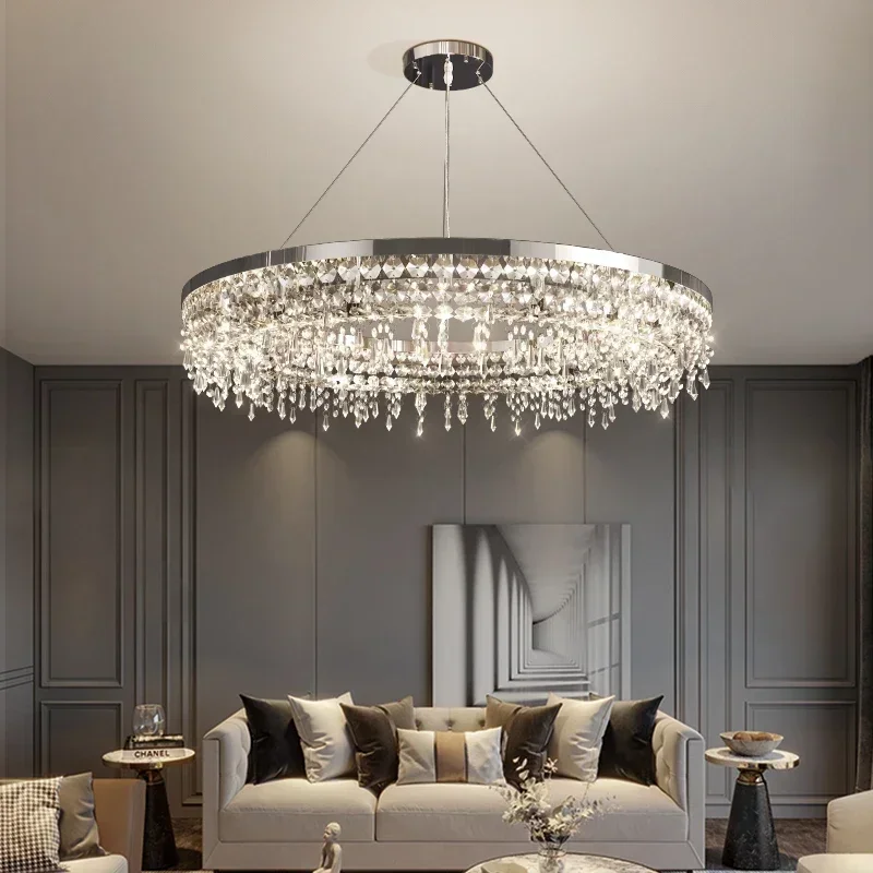 Modern Luxury Crystal Led Chandelier Circle rings Chandelier Living Room Decoration Suspend Lamparas Fixtures For Villa Stair
Modern Luxury Crystal Led Chandelier Circle rings Chandelier Living Room Decoration Suspend Lamparas Fixtures For Villa Stair