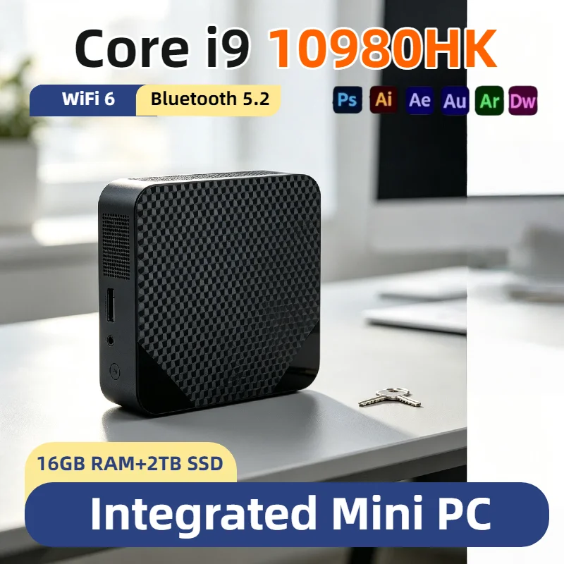 Intel i9-10980HK Desktop 16GB RAM 512GB M.2 SSD Triple 4K Output WiFi6 Bluetooth 5.2 Silent Home Office Computer
Intel i9-10980HK Desktop 16GB RAM 512GB M.2 SSD Triple 4K Output WiFi6 Bluetooth 5.2 Silent Home Office Computer