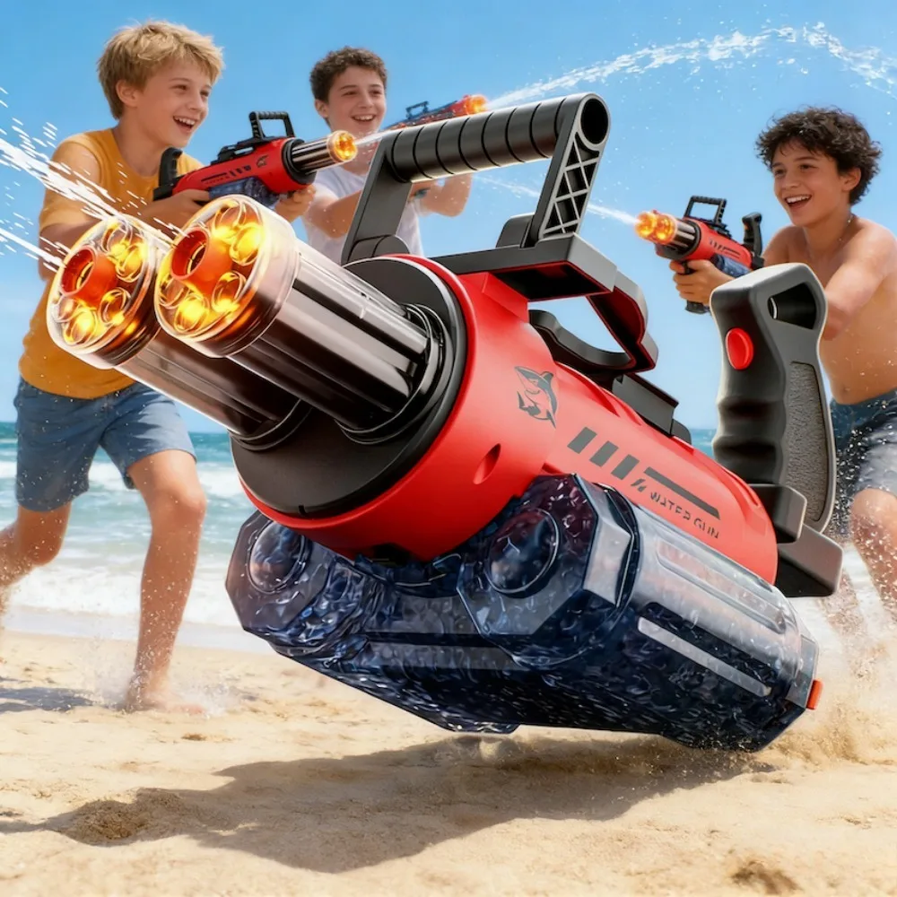 Rotating Electric Water Gun Toy with Light Double-dazzling Light Outdoor Shooting Water Beach Pool Toys Children Gifts
Rotating Electric Water Gun Toy with Light Double-dazzling Light Outdoor Shooting Water Beach Pool Toys Children Gifts
