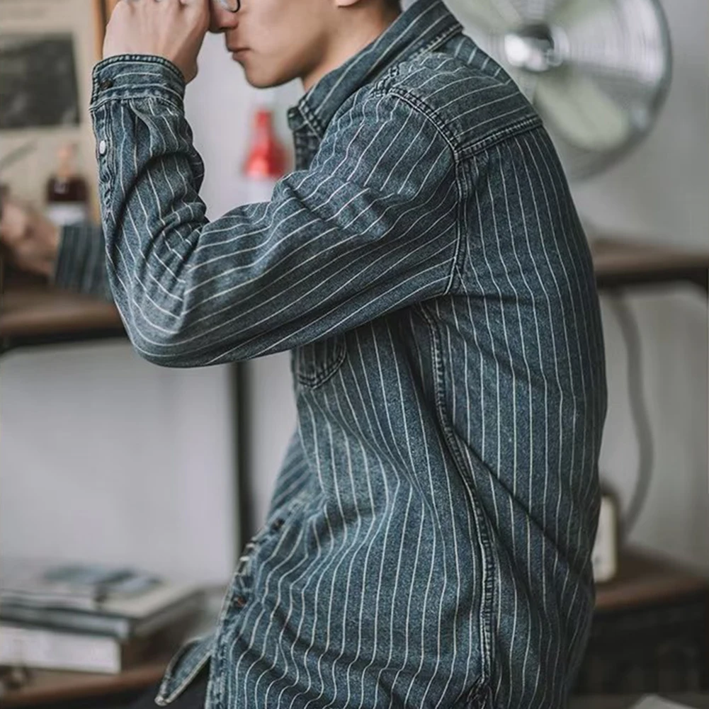 Comfy Fashion Mens Shirt Fashionable Long Sleeve Shirt Loose Minimalist Regular Vintage Washed Vertical Stripe
Comfy Fashion Mens Shirt Fashionable Long Sleeve Shirt Loose Minimalist Regular Vintage Washed Vertical Stripe