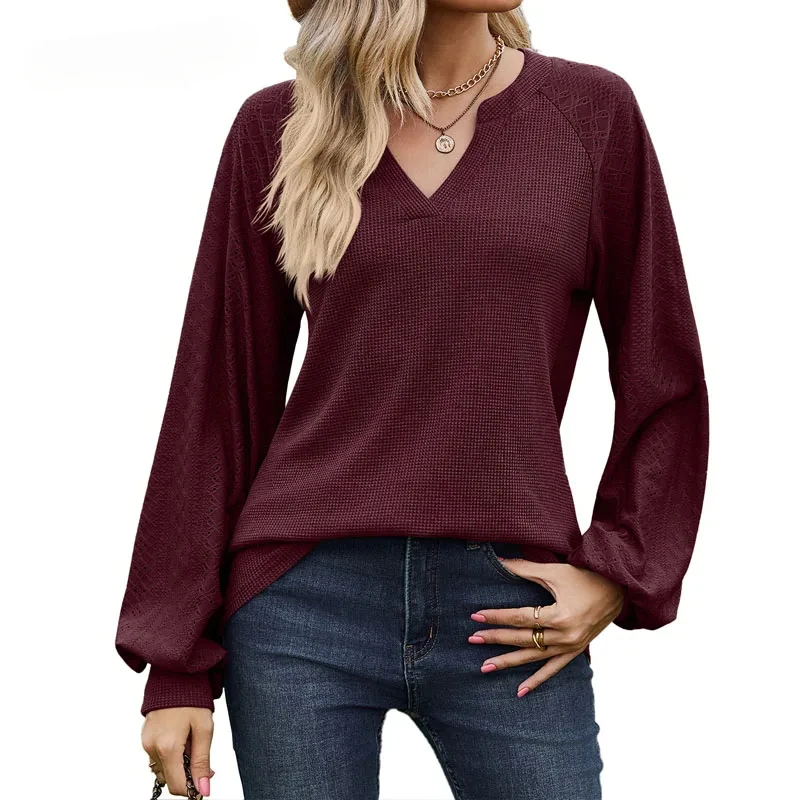 2025 Women's Autumn and Winter New Solid Color Drop Shoulder Sleeve Panel V-Neck Casual Loose Comfortable Long Sleeve T-shirt
2025 Women's Autumn and Winter New Solid Color Drop Shoulder Sleeve Panel V-Neck Casual Loose Comfortable Long Sleeve T-shirt