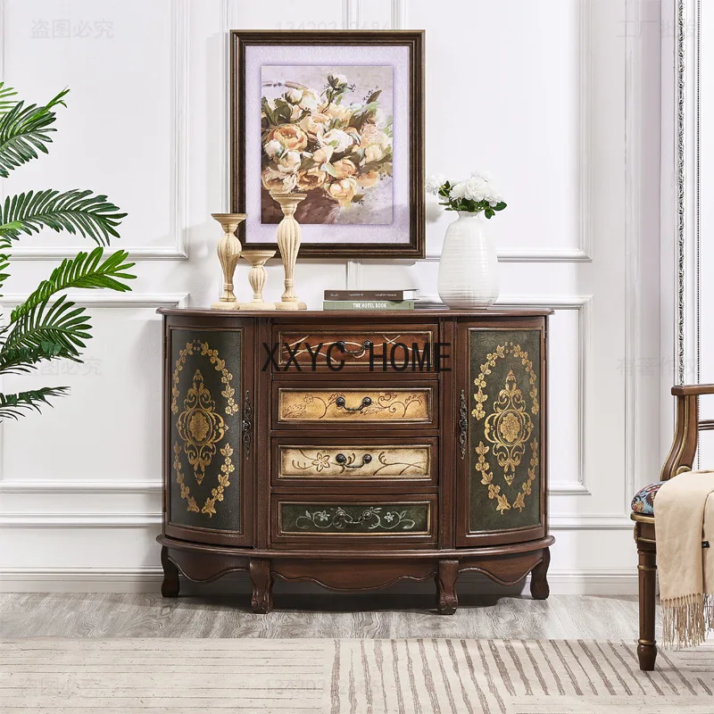 Household Semicircle Entrance Cabinet Multi-Functional Solid Wood Painted Locker Sideboard Cabinet
Household Semicircle Entrance Cabinet Multi-Functional Solid Wood Painted Locker Sideboard Cabinet