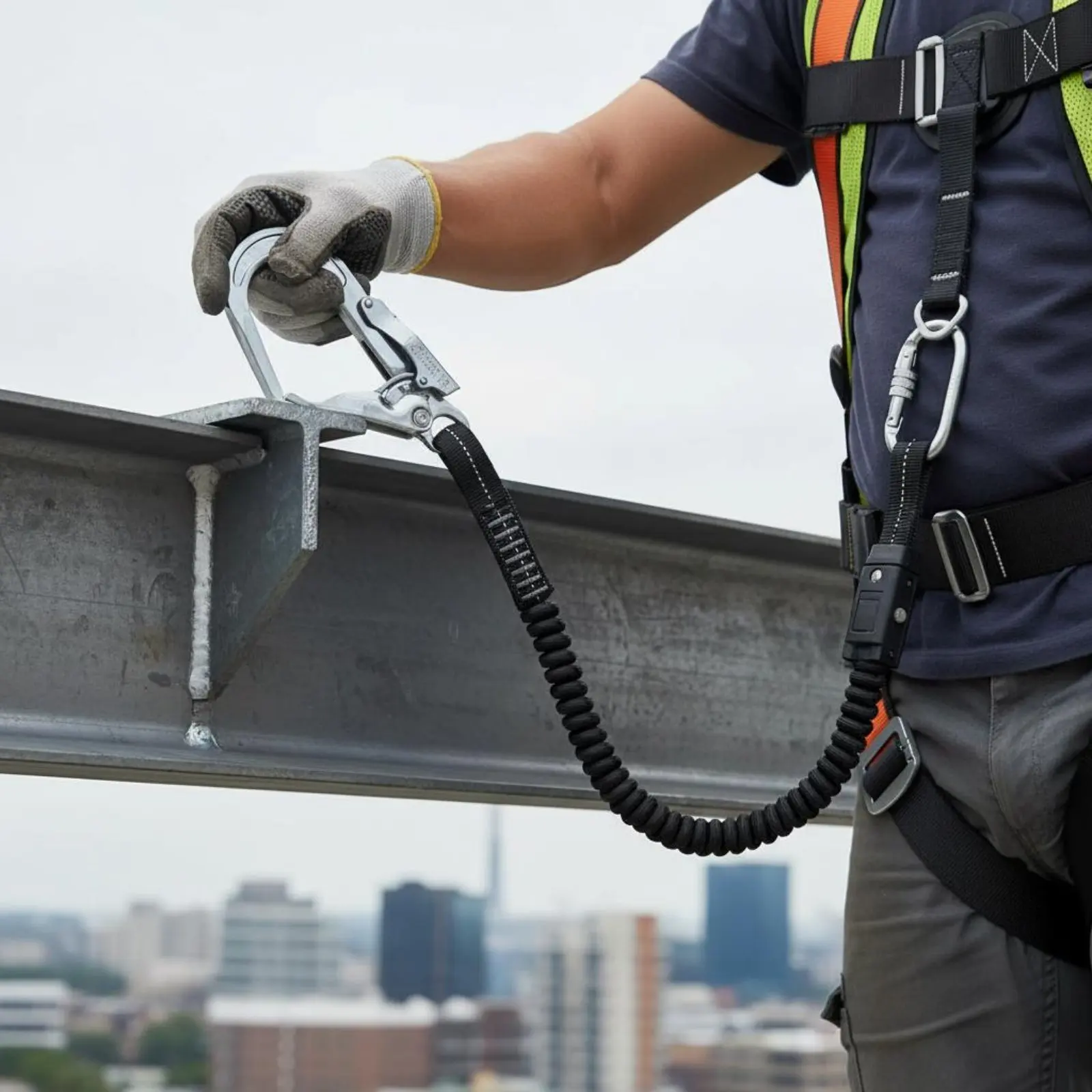 Double Hook Lanyard Fall Protection Internal Shock Absorbing Lanyard Work Positioning Rope Heavy Duty for Building Maintenance
Double Hook Lanyard Fall Protection Internal Shock Absorbing Lanyard Work Positioning Rope Heavy Duty for Building Maintenance