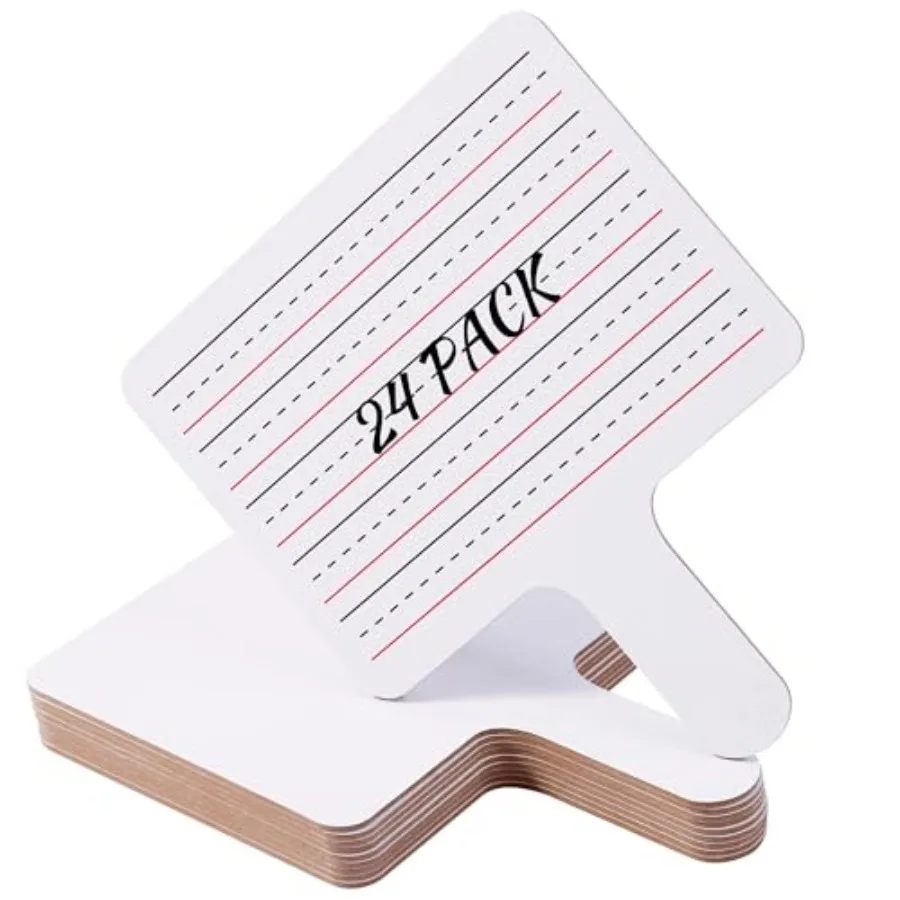 Dry Erase Paddles - 24 Pack 8.11 x 6.14 Inches - Double Sided Handheld Whiteboard - Dry Erase Signs - Hand Held White Board - A
Dry Erase Paddles - 24 Pack 8.11 x 6.14 Inches - Double Sided Handheld Whiteboard - Dry Erase Signs - Hand Held White Board - A