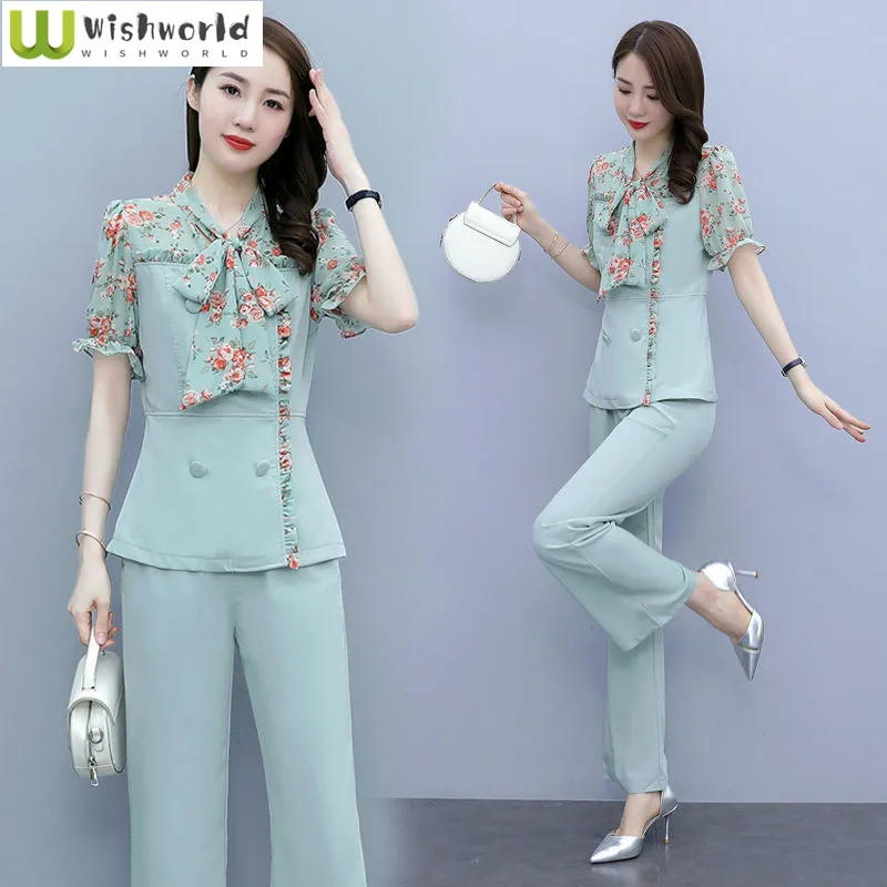 Fashion Chiffon Professional Wide Leg Pants Women's Set Spring and Summer 2022 New Style Temperament Two-piece Set
Fashion Chiffon Professional Wide Leg Pants Women's Set Spring and Summer 2022 New Style Temperament Two-piece Set