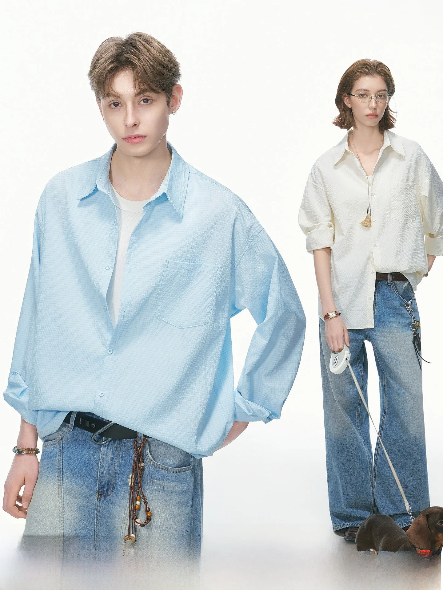 Dream Made Minimalist Commute Blue Long Sleeve Casual Shirt Unisex Summer Couple Texture Loose Fit Polyester Breathable
Dream Made Minimalist Commute Blue Long Sleeve Casual Shirt Unisex Summer Couple Texture Loose Fit Polyester Breathable