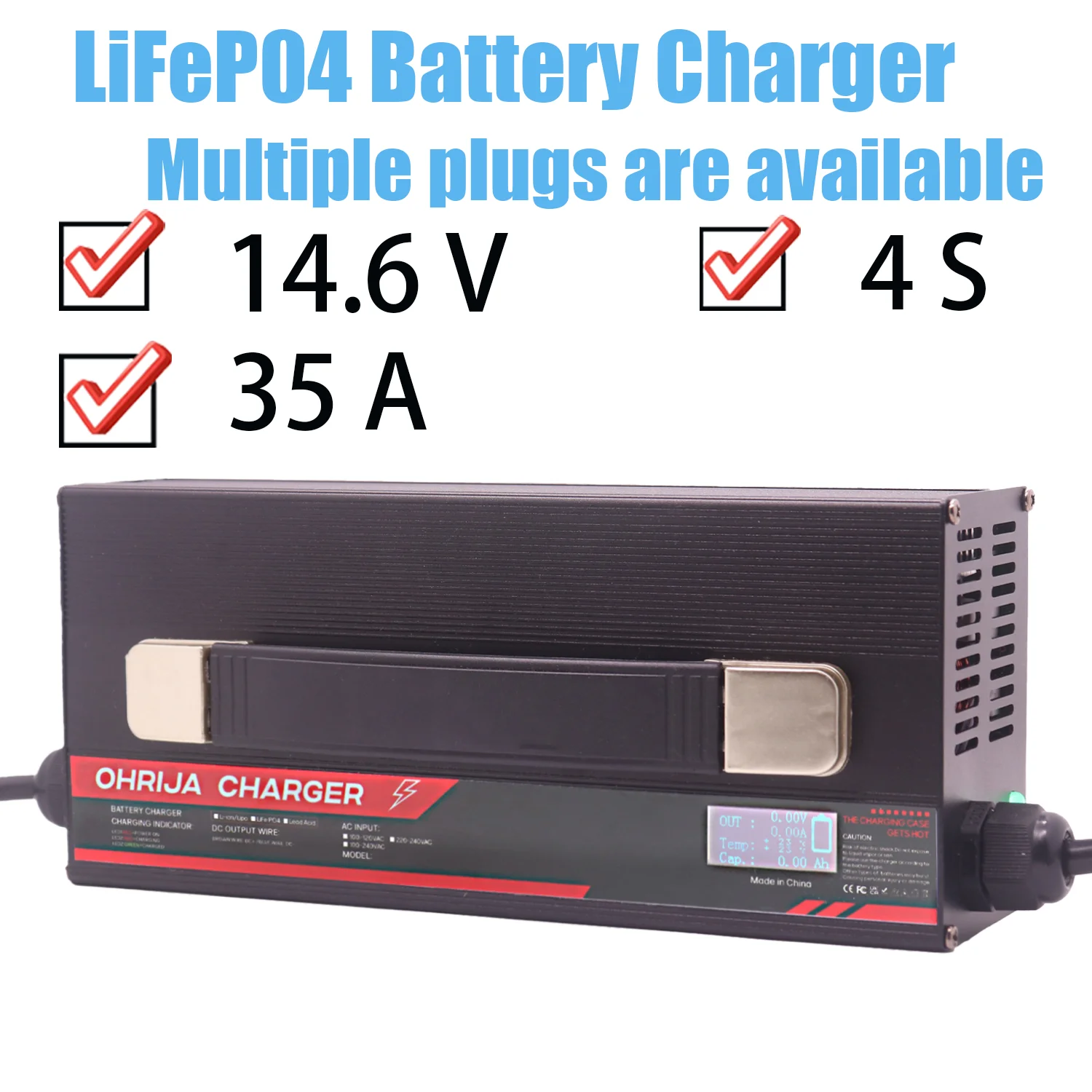 14,6 В 35 А, зарядное устройство с алюминиевым корпусом, 4S, 12 В, LiFeP04, зарядное устройство, мощный имго-мощный корпус с интеллектуальным дисплеем, стабильное рассеивание тепла
14,6 В 35 А, зарядное устройство с алюминиевым корпусом, 4S, 12 В, LiFeP04, зарядное устройство, мощный имго-мощный корпус с интеллектуальным дисплеем, стабильное рассеивание тепла