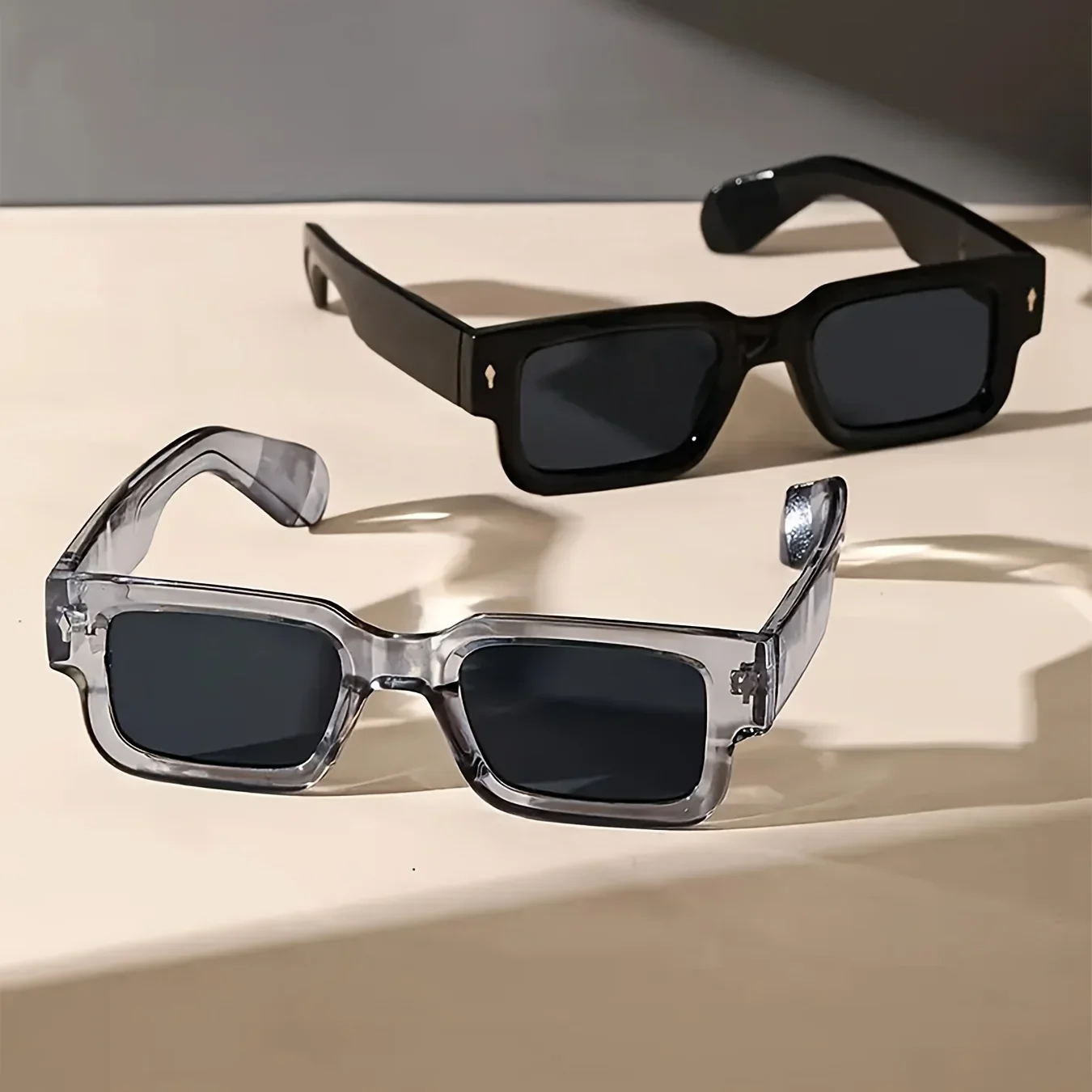 2pcs Fashion Thick Frame Square Sunglasses Men Women Popular Brand Small Frame Rice Nail Sun Glasses Small Frame Glasses UV400
2pcs Fashion Thick Frame Square Sunglasses Men Women Popular Brand Small Frame Rice Nail Sun Glasses Small Frame Glasses UV400