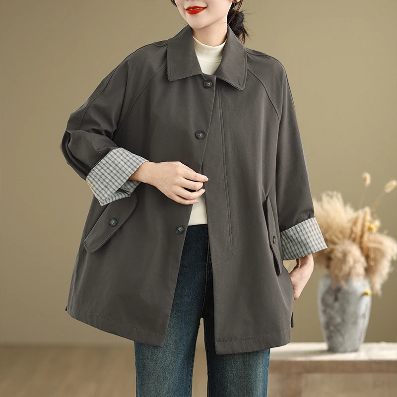 New Arrival 2024 Autumn Korean Style Women Loose Casual Long Sleeve Turn-down Collar Trench All-matched Single Breasted Coats
New Arrival 2024 Autumn Korean Style Women Loose Casual Long Sleeve Turn-down Collar Trench All-matched Single Breasted Coats