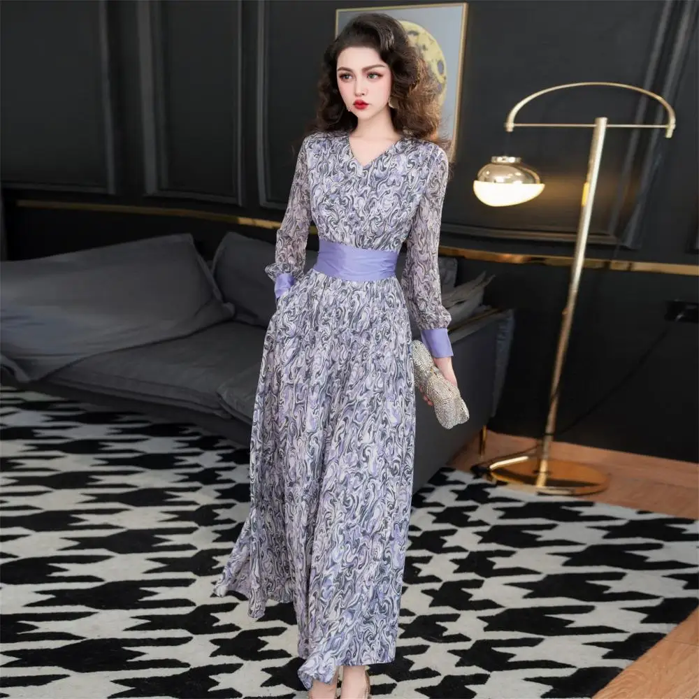 2022 New Spring Autumn French Woman Long Dress V-Neck Printing Clothing for Women Waist-Tight Evening Dressed Holidays Clothes
2022 New Spring Autumn French Woman Long Dress V-Neck Printing Clothing for Women Waist-Tight Evening Dressed Holidays Clothes