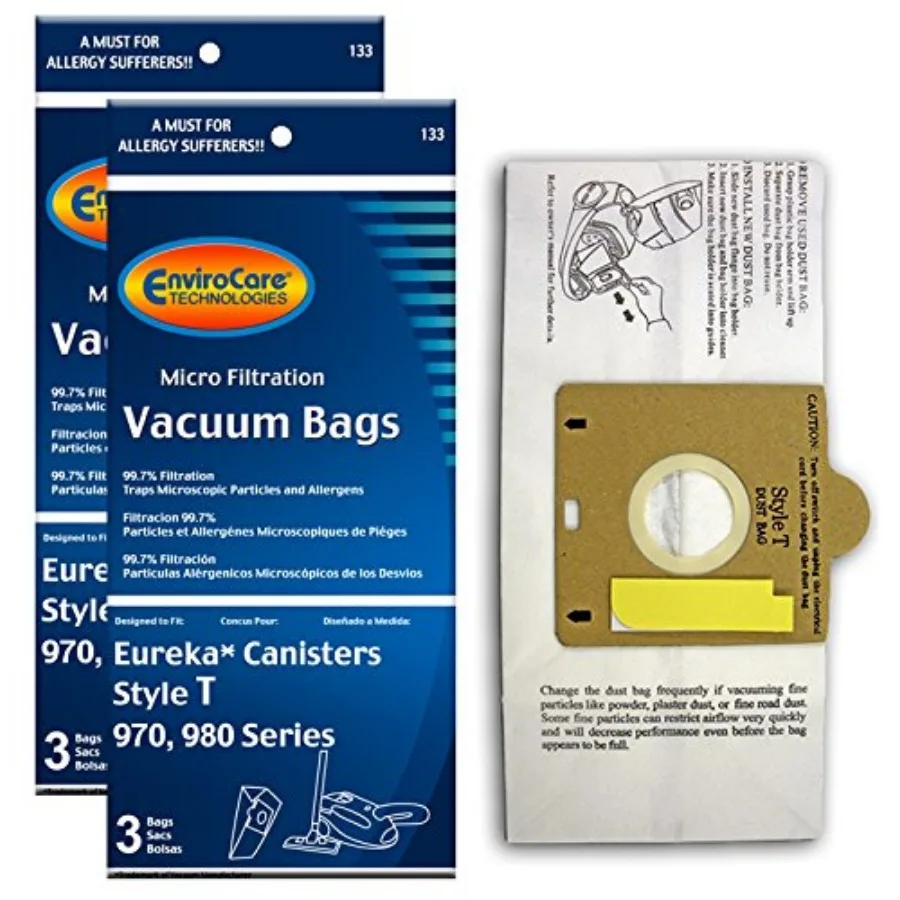 Replacement Micro Filtration Vacuum Cleaner Dust Bags made to fit Eureka Style T 970 980 Canisters 6 Pack
Replacement Micro Filtration Vacuum Cleaner Dust Bags made to fit Eureka Style T 970 980 Canisters 6 Pack