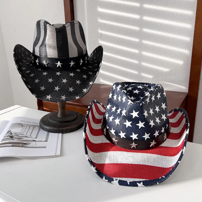 Denim Straw Knight's Cap Men's Five-pointed Star Sun Protection Jazz Top Hat Women's Vacation Sun Hat Sun Protection Straw Hat
Denim Straw Knight's Cap Men's Five-pointed Star Sun Protection Jazz Top Hat Women's Vacation Sun Hat Sun Protection Straw Hat