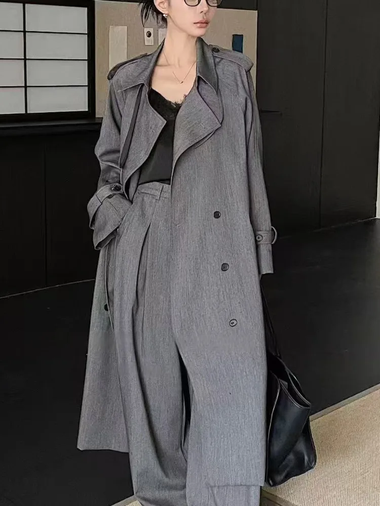 KWTX 2025 Новый элегантный плащ с лацканами для женщин, модная повседневная свободная куртка с поясом, осенняя верхняя одежда, офисный шикарный стиль
KWTX 2025 Новый элегантный плащ с лацканами для женщин, модная повседневная свободная куртка с поясом, осенняя верхняя одежда, офисный шикарный стиль