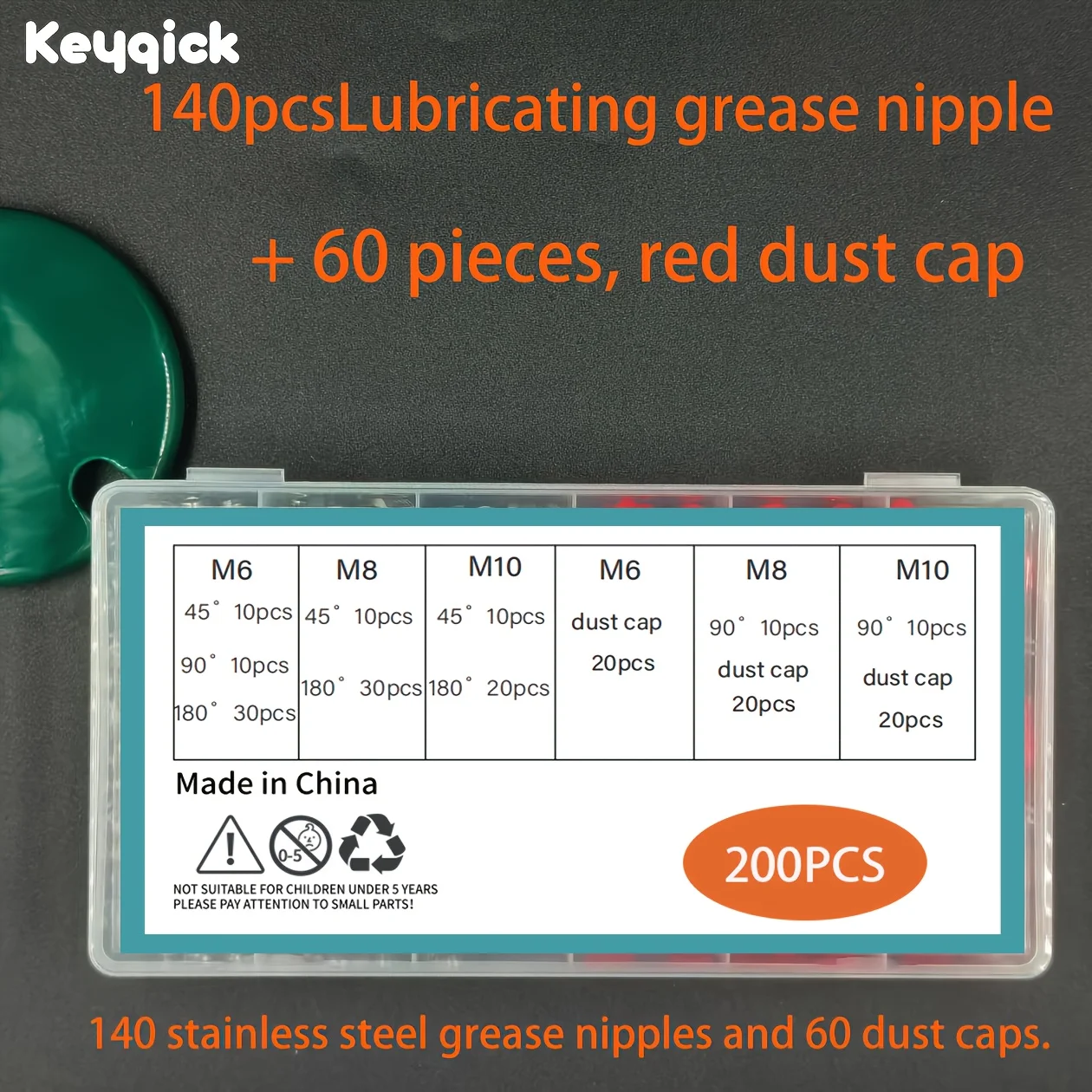 200pcs Stainless Steel Grease Nozzle Set-M6, M8, M10 Size, Mechanical Grease Nozzle Straight And Elbow Connector, Hexagon
200pcs Stainless Steel Grease Nozzle Set-M6, M8, M10 Size, Mechanical Grease Nozzle Straight And Elbow Connector, Hexagon
