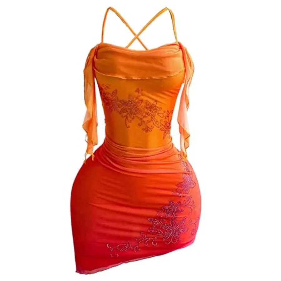 SHENHE Women's Boho Bodycon Mini Halter Dress Mesh Ruched Asymmetrical Sexy Beach Sunset Dress
SHENHE Women's Boho Bodycon Mini Halter Dress Mesh Ruched Asymmetrical Sexy Beach Sunset Dress