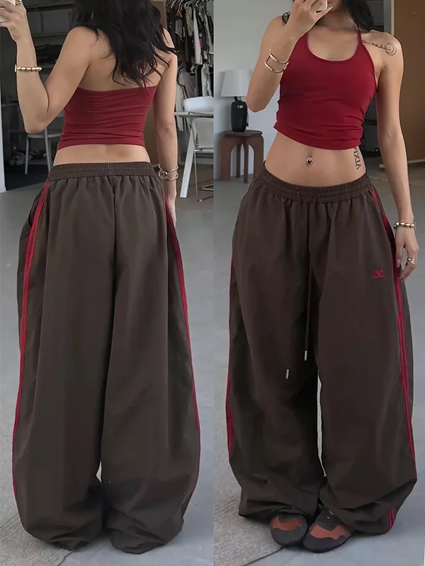 American Retro Quick Dry Wide Leg Pants Women Summer Loose Color Block Striped Workwear Elastic Waist Sports Casual Long Trou...
American Retro Quick Dry Wide Leg Pants Women Summer Loose Color Block Striped Workwear Elastic Waist Sports Casual Long Trou...