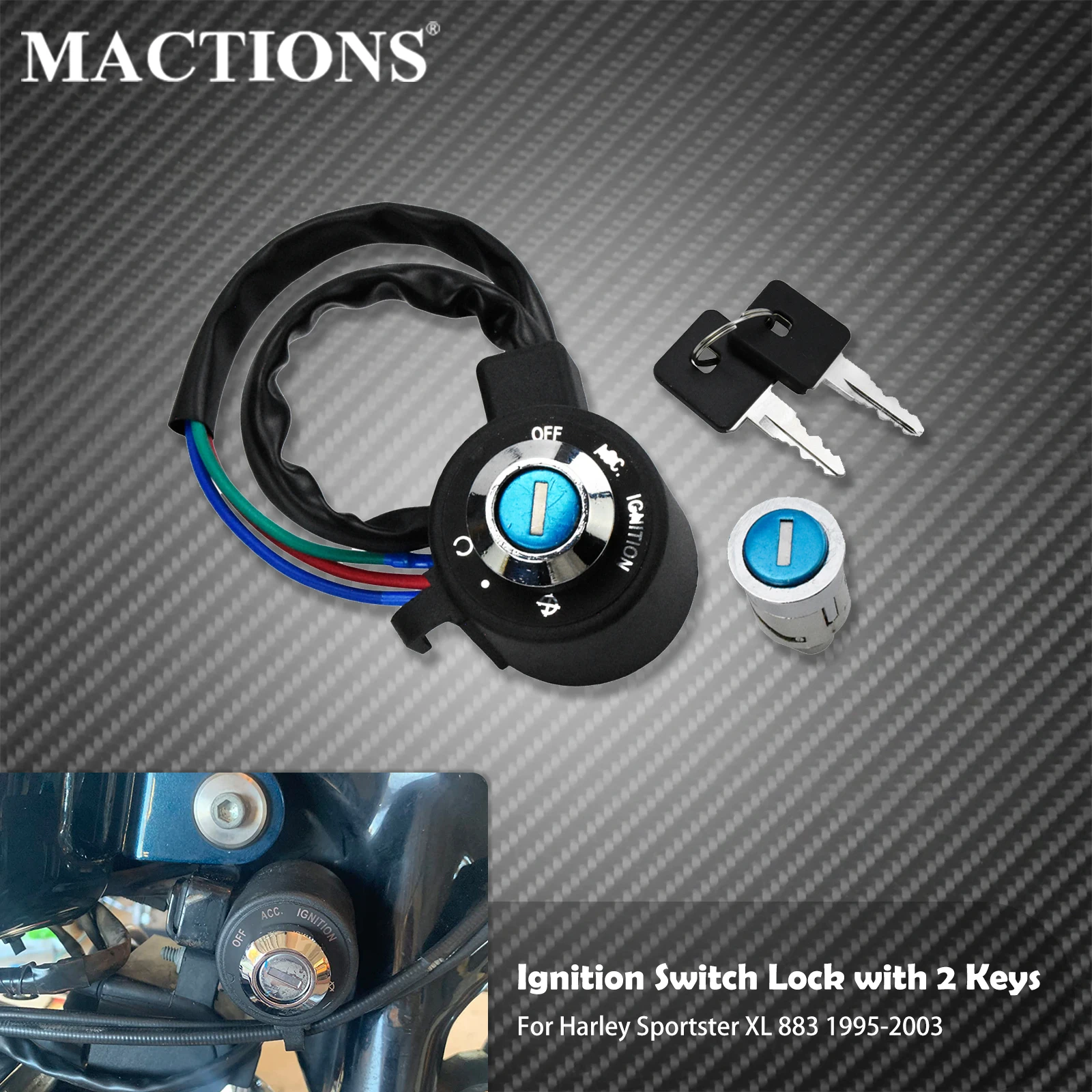 Motorcycle Ignition Switch Lock key Set 3-Wire Fit For Harley Sportster XL 883 1995-2003 Roadster Super Low XL883L XL883R XLH883
Motorcycle Ignition Switch Lock key Set 3-Wire Fit For Harley Sportster XL 883 1995-2003 Roadster Super Low XL883L XL883R XLH883