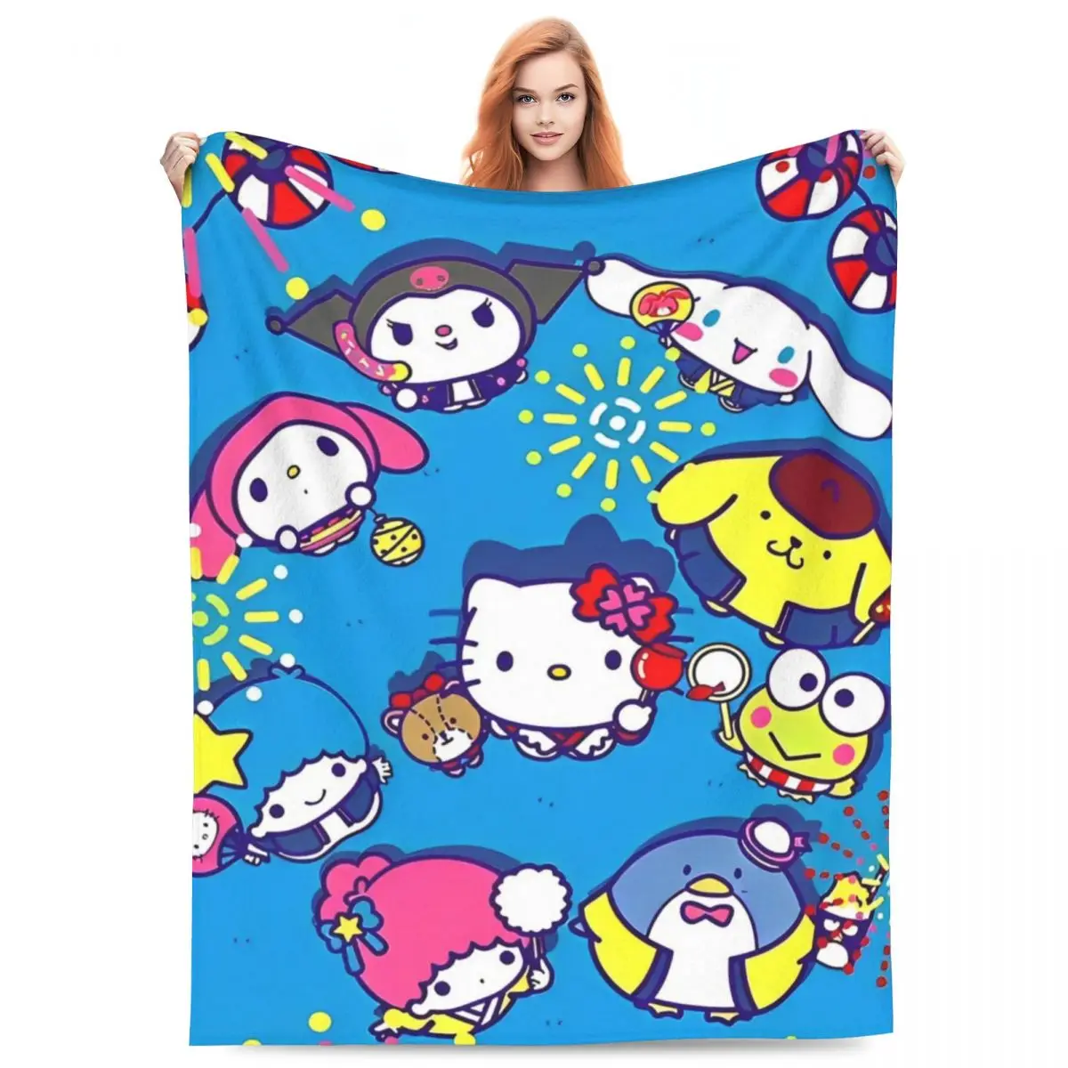 Sanrio Hello Kitty с друзьями, теплое мягкое одеяло, дорожное плюшевое одеяло, фланелевое покрывало для гостиной, чехол для дивана-кровати
Sanrio Hello Kitty с друзьями, теплое мягкое одеяло, дорожное плюшевое одеяло, фланелевое покрывало для гостиной, чехол для дивана-кровати