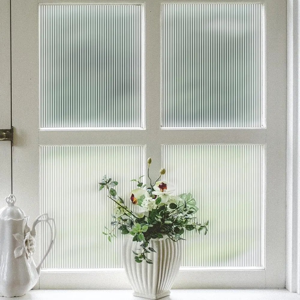 Reeded Glass Privacy Film, Frosted Window Vinyl, 3D Decorative Window Decals Non Adhesive For Bathroom, Living Room 23.6X157.4
Reeded Glass Privacy Film, Frosted Window Vinyl, 3D Decorative Window Decals Non Adhesive For Bathroom, Living Room 23.6X157.4