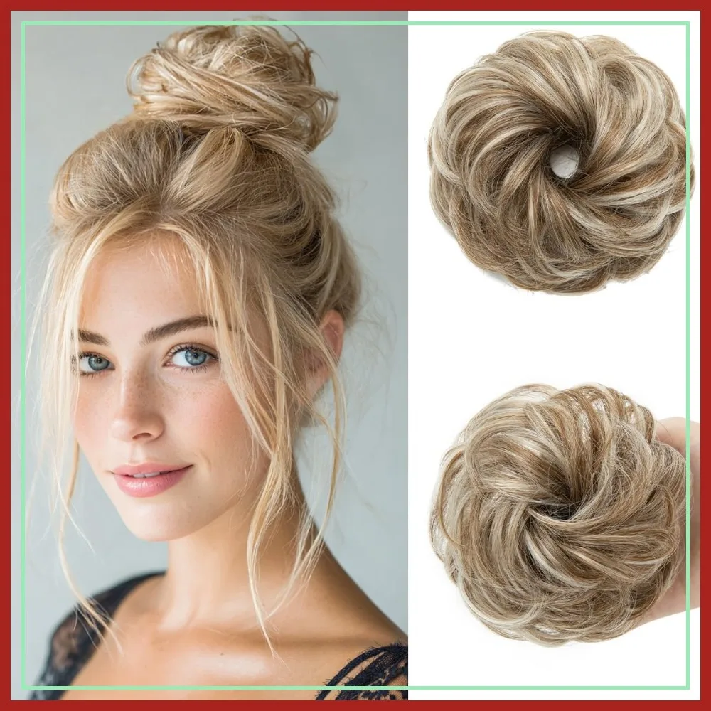 Small Messy Bun Hair Pieces for Women Thin Hair Synthetic Curly Mini Scrunchies Hairpiece Updo with Elastic Band 2PCs Beige Multi
Small Messy Bun Hair Pieces for Women Thin Hair Synthetic Curly Mini Scrunchies Hairpiece Updo with Elastic Band 2PCs Beige Multi