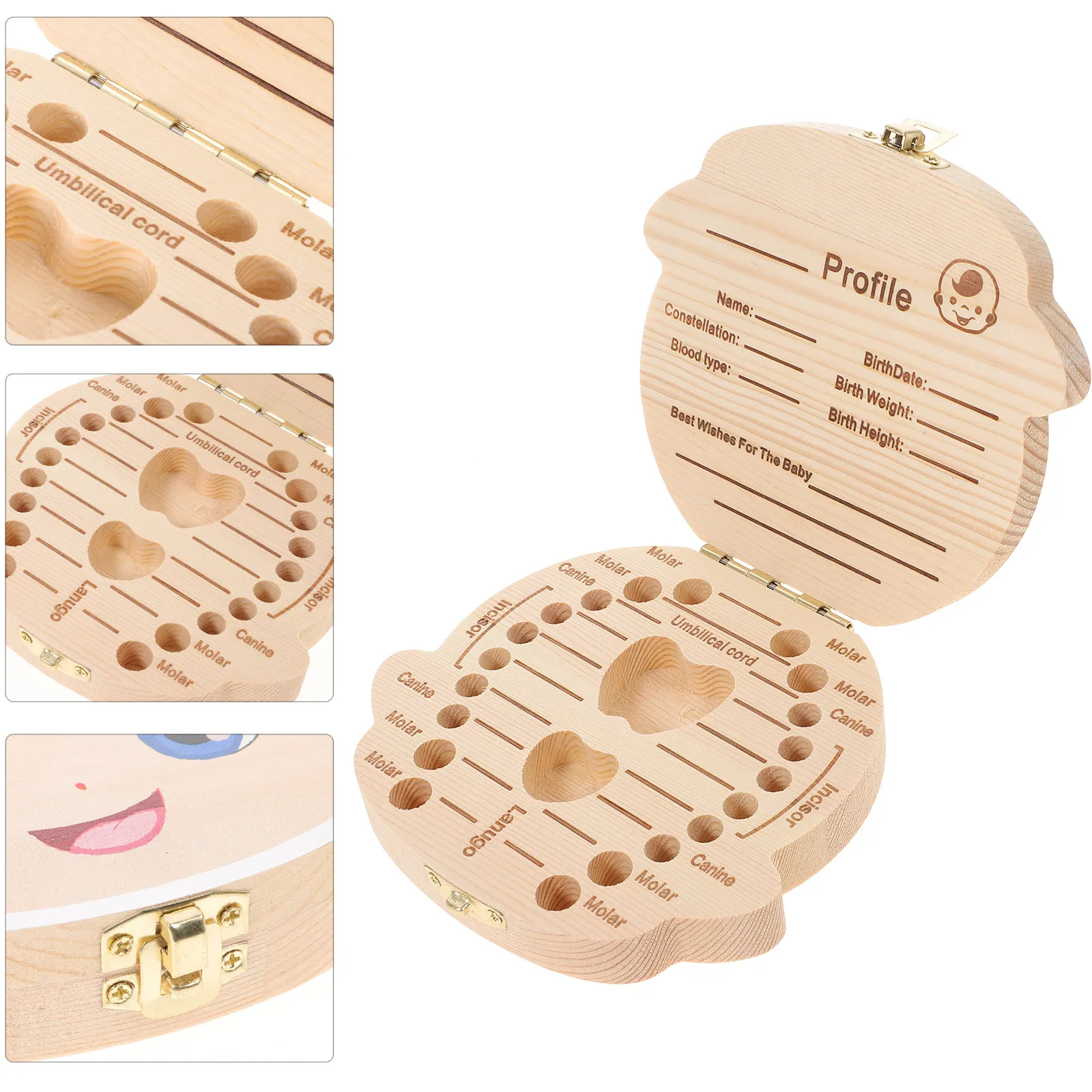 Baby First Tooth Box Wooden Keepsake Storage Case Cute Cartoon Boy Design Sturdy Non Deformable Lightweight Portable Tooth Fairy
Baby First Tooth Box Wooden Keepsake Storage Case Cute Cartoon Boy Design Sturdy Non Deformable Lightweight Portable Tooth Fairy