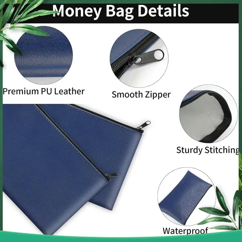 (NEW) Money Pocket With Zipper, 11 X 6.5 Inch PU Leather Cash Bag, Safe Bank Pocket For Coins, Bills, Checks,Cosmetics,Tools
(NEW) Money Pocket With Zipper, 11 X 6.5 Inch PU Leather Cash Bag, Safe Bank Pocket For Coins, Bills, Checks,Cosmetics,Tools