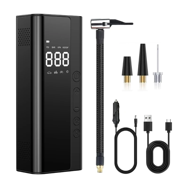 Tire Inflator Portable Air Compressor for Car with Digital Pressure Gauge LED Light Mini Rechargeable Electric Air L9BC
Tire Inflator Portable Air Compressor for Car with Digital Pressure Gauge LED Light Mini Rechargeable Electric Air L9BC