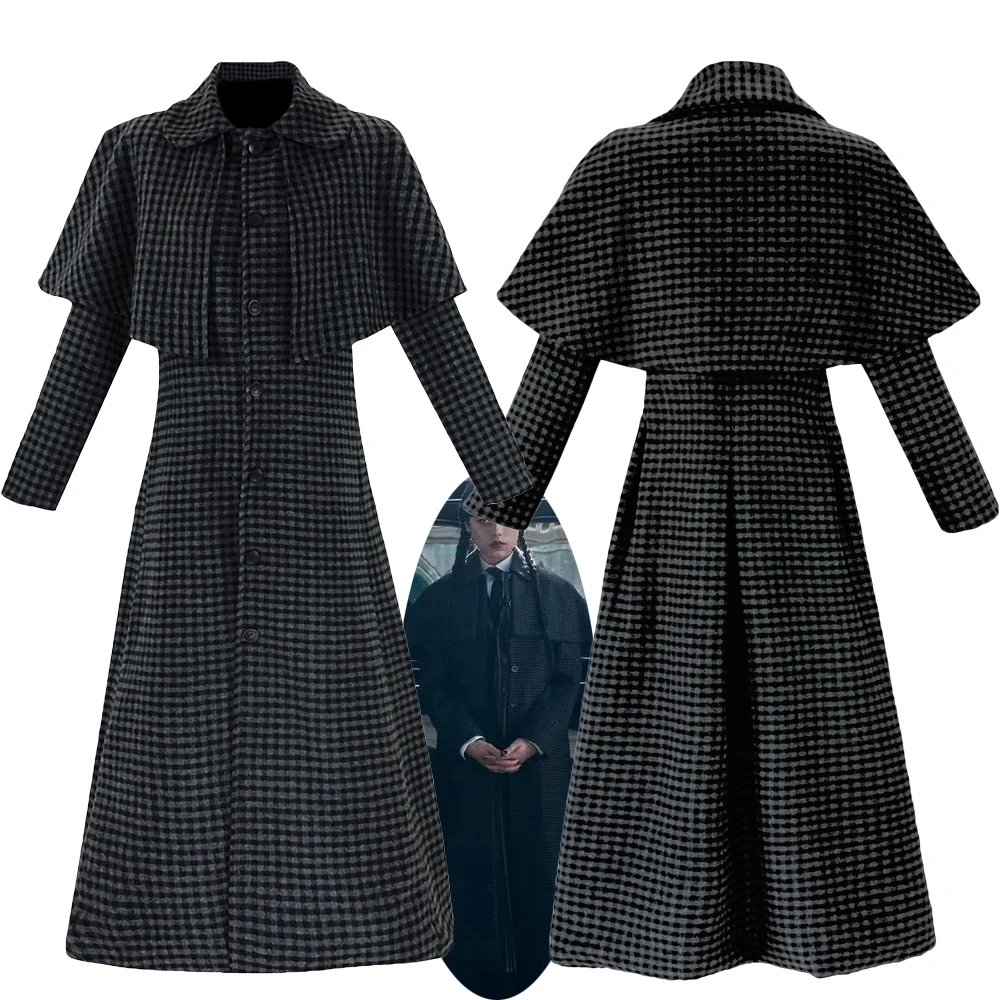 TV Serise Wednesday 2 Cosplay Coat Costume Wednesday Addams Woolen Trench Overcoat Uniform Windbreaker Halloween Clothes
TV Serise Wednesday 2 Cosplay Coat Costume Wednesday Addams Woolen Trench Overcoat Uniform Windbreaker Halloween Clothes