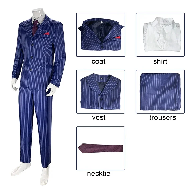 Movie A Haunting in Venice Hercule Poirot Cosplay Blue Striped Suit Outfits Halloween Cainival Costume for Menx;8'm6, FD1;6
Movie A Haunting in Venice Hercule Poirot Cosplay Blue Striped Suit Outfits Halloween Cainival Costume for Menx;8'm6, FD1;6