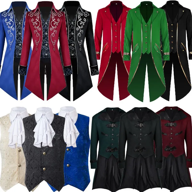 Elegant Gothic Tailcoat Men's Costume Medieval Court Performance Outfit Halloween Prince's Ceremony Dress European Style
Elegant Gothic Tailcoat Men's Costume Medieval Court Performance Outfit Halloween Prince's Ceremony Dress European Style