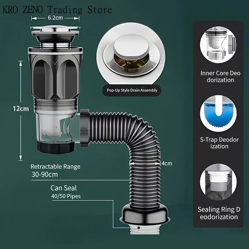 Flip Top Anti-Odor Drain Pipe Set Kitchen Sink Drain Retractable Deodorizing Filter Flexible Downspout Bathroom Anti Clogging✨
Flip Top Anti-Odor Drain Pipe Set Kitchen Sink Drain Retractable Deodorizing Filter Flexible Downspout Bathroom Anti Clogging✨