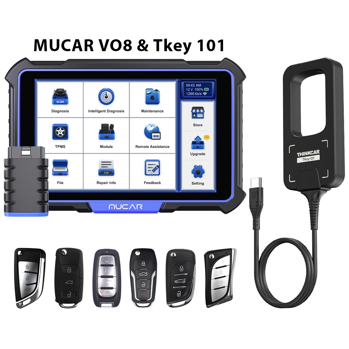 Lifetime Free Update MUCAR VO8 Professional Full System OBD2 Scanner Diagnostic Tools With THINKCAR Tkey101 Car Key Programmer
Lifetime Free Update MUCAR VO8 Professional Full System OBD2 Scanner Diagnostic Tools With THINKCAR Tkey101 Car Key Programmer