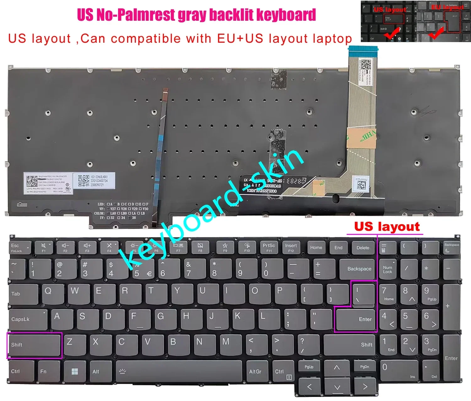 New US backlit no-frame Keyboard for Lenovo ThinkBook 16p 16 G6,16 16p G6 IRL 21KH,16 16p G6 ABP 21KK series laptop
New US backlit no-frame Keyboard for Lenovo ThinkBook 16p 16 G6,16 16p G6 IRL 21KH,16 16p G6 ABP 21KK series laptop